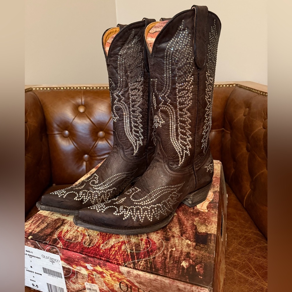NWT Old Gringo Eagle Swarovski Crystal Boots